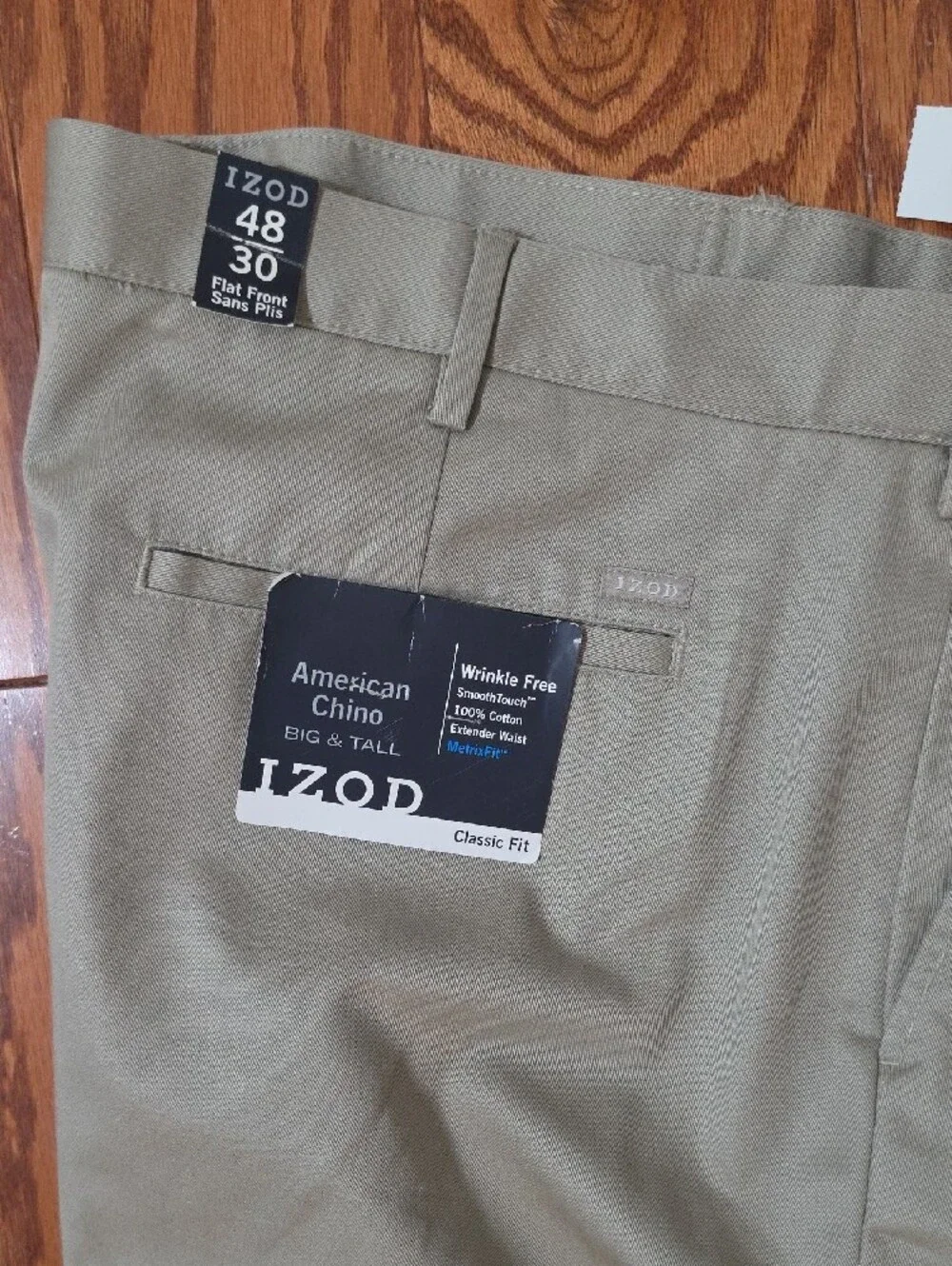Izod Men's Chino Pants in Light Khaki (Big & Tall)